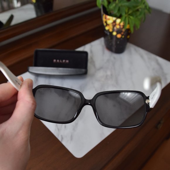 RALPH Ralph Lauren Black and White Polarized Sunglasses - Picture 5 of 9